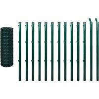 vidaXL Euro Fence Steel 25X1.5 M Green, Green