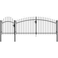 vidaXL Garden Gate Steel 2X4 M Black, Black