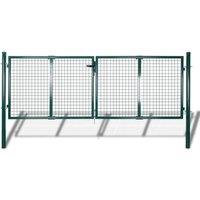 vidaXL Garden Mesh Gate Fence Door Wall Grille 289 X 75cm / 306 X 125cm, Green