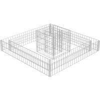 vidaXL Gabion Planter Galvanised Steel 120X120X20, Silver