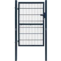 vidaXL 2D Fence Gate (single) Anthracite Grey 106 X 170cm, Grey