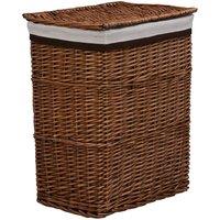 vidaXL Stackable Laundry Basket Brown Willow, Brown