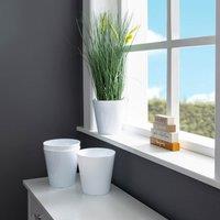 Wham Set 4 Studio 16cm Round Planter Ice White, White