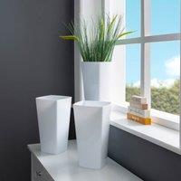Wham Set 3 Studio 16cm Tall Square Planter Ice White, White