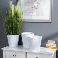 Wham Set 4 Studio 21cm Round Planter Ice White, White