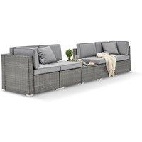 Furniture Box Orlando Grey Rattan 4 Seat Outdoor Sofa, Grey