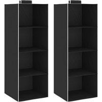 vidaXL Hanging Closet Organisers 2 Pcs With 4 Shelves Fabric, Black