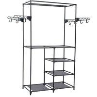 vidaXL Clothes Rack Steel And Non-woven Fabric 87X44X158cm Black, Black