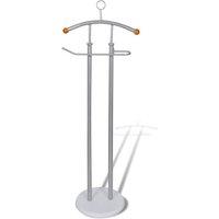 vidaXL Valet Stand Coat Shirt Organizer Metal Frame, Silver