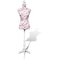vidaXL Ladies Bust Display Mannequin Cotton White With Rose
