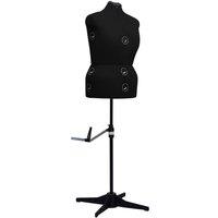 vidaXL Adjustable Dress Form Female Black L Size 44-50, Black