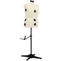 vidaXL Adjustable Dress Form Female Cream L Size 44-50, Cream