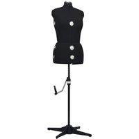 vidaXL Adjustable Dress Form Female Black M Size 40-46, Black