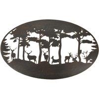 Esscherts Garden TT217 Deer Oval Wall Art, Brown