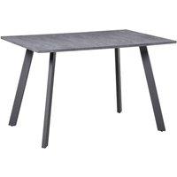 HOMCOM Modern Rectangular Dining Table w/ Metal Legs - Grey, Grey