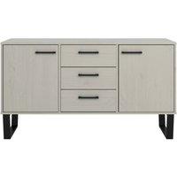 Core Products Texas Medium Sideboard With 2 Doors 3 Drawers Grey Wash Waxed Pine, Grey