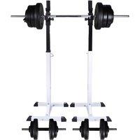 vidaXL Barbell Squat Rack With Barbell And Dumbbell Set 60.5 Kg, Multi