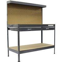 Switzer Steel Garage Tool Box Work Bench Storage Pegboard Shelf - Grey, Grey