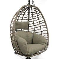 Gardenwize Chysalis Hanging Egg Chair - Black, Black