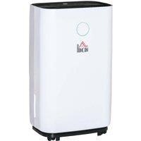 HOMCOM 20L/Day Portable Quiet Dehumidifier, White
