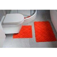 Rapport Home Furnishings 2 Piece Kyra Bath Set Chilli, Orange