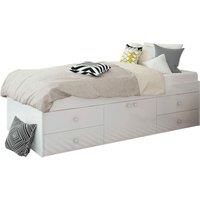 KUDL Low Single 3Ft Cabin Bed 4 Drawers White, White