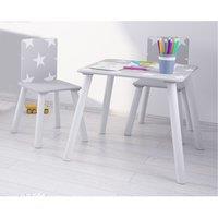 KIDSAW Star Kids Table Set With 2 Chairs Grey