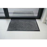 Serdim Rugs Non Slip Heavy Duty Dirt Barrier Rubber Edged Door Entrance Absorbent Pvc Mats Silver Grey 50X80 Cm, Grey