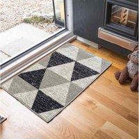 Serdim Rugs Triangle Design Anti Slip Doormats Grey 120X160 Cm, Grey