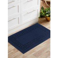Serdim Rugs Greek Key Anti Slip 9Mm Mats Navy 120X160 Cm, Blue
