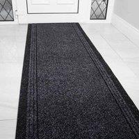 Serdim Rugs Sydney Stripe Design Runners Mats Anthracite 10Ft, Grey