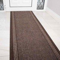 Serdim Rugs Sydney Stripe Design Runners Mats Brown 10Ft, Brown