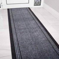Serdim Rugs Sydney Stripe Design Runners Mats Grey 10Ft, Grey