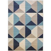 Homemaker Creation Bold Geo Rug Teal 160X230Cm, Blue