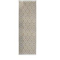 Homemaker Indoor Outdoor Geo Rug Natural 067X300Cm, Cream