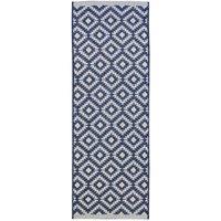 Homemaker Indoor Outdoor Geo Rug Navy 067X200Cm, Blue