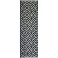 Homemaker Indoor Outdoor Geo Rug Black 067X200Cm, Black