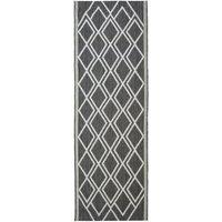 Homemaker County Diamonds Indoor/Outdoor Rug Silver 067X200Cm, Grey