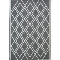 Homemaker County Diamonds Indoor/Outdoor Rug Silver 080X150Cm, Grey