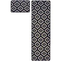 Homemaker Aztec Runner & Doormat Blue 57X100Cm & 57X40Cm, Blue