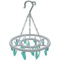 Jvl Round Sock Dryer Complete With 16-piece Clothes Pegs, Blue