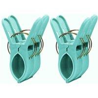 Jvl Large Clamp Clip Beach Towel Pegs Pack Of 4 - Aqua