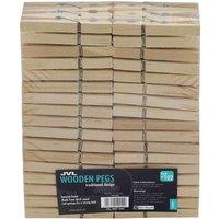 Jvl Birch Wood Pegs Pack Of 102, Brown