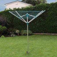 JVL 4 Arm Aluminium Rotary Airer 50m, Blue