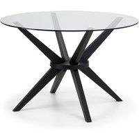 Julian Bowen Hayden Round Glass 120Cm 4 Seater Dining Table, Clear