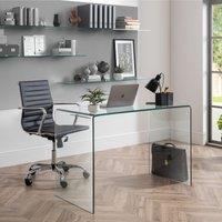 Julian Bowen Set Of Amalfi Desk And Gio Black Office Chair, Clear