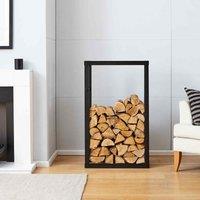 Neo Medium Black Firewood Log Rack, Black