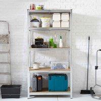 Neo 5 Tier Galvanised Large Steel Garage Shelving Racking Unit Storage Racks, Grey