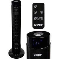 Mylek 34inch Tower Fan Electric Oscillating With Remote Control - Black