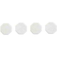 Interiors by PH Set Of Four White Marble Octagonal Coasters, White